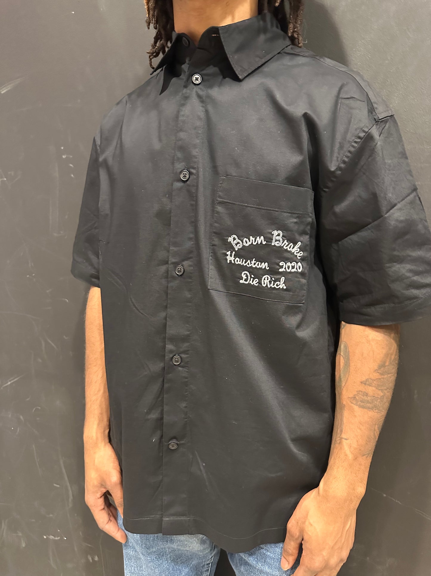 Born Broke Die Rich Black “Rodeo” Button Up