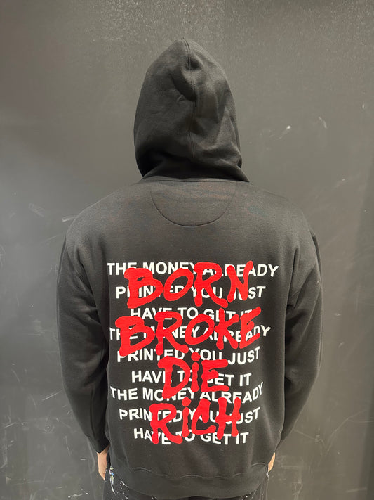 Black Print Money Hoodie