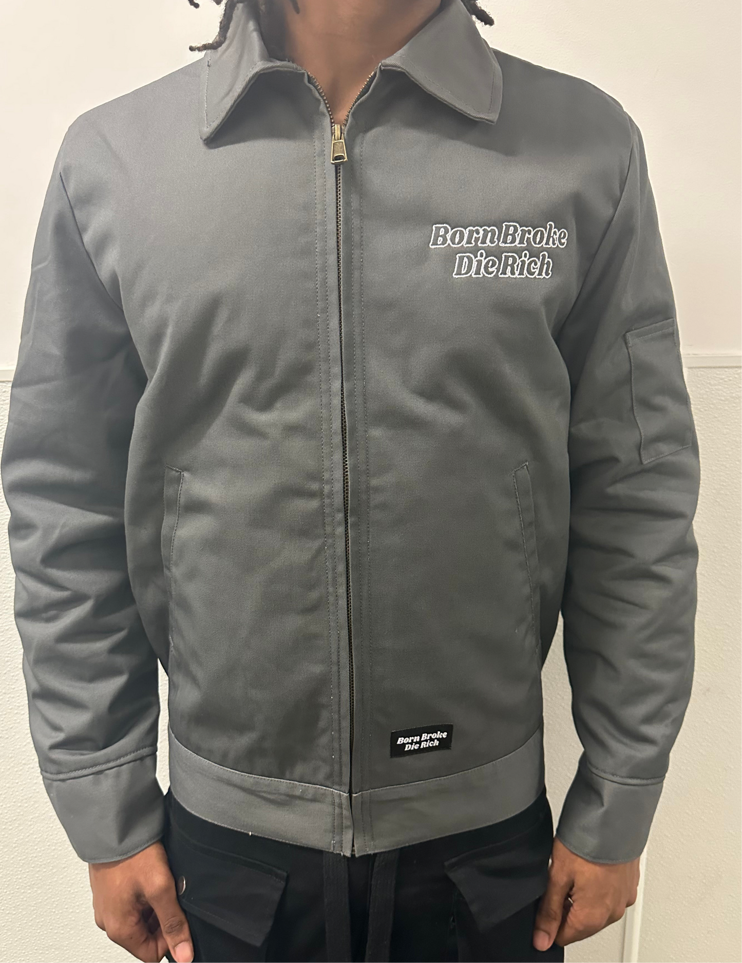 Grey Stencil Worker Jacket