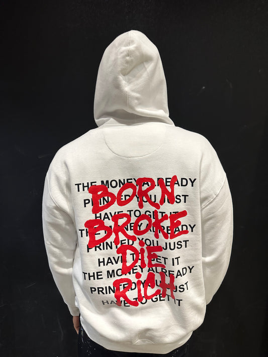 White Print Money Hoodie