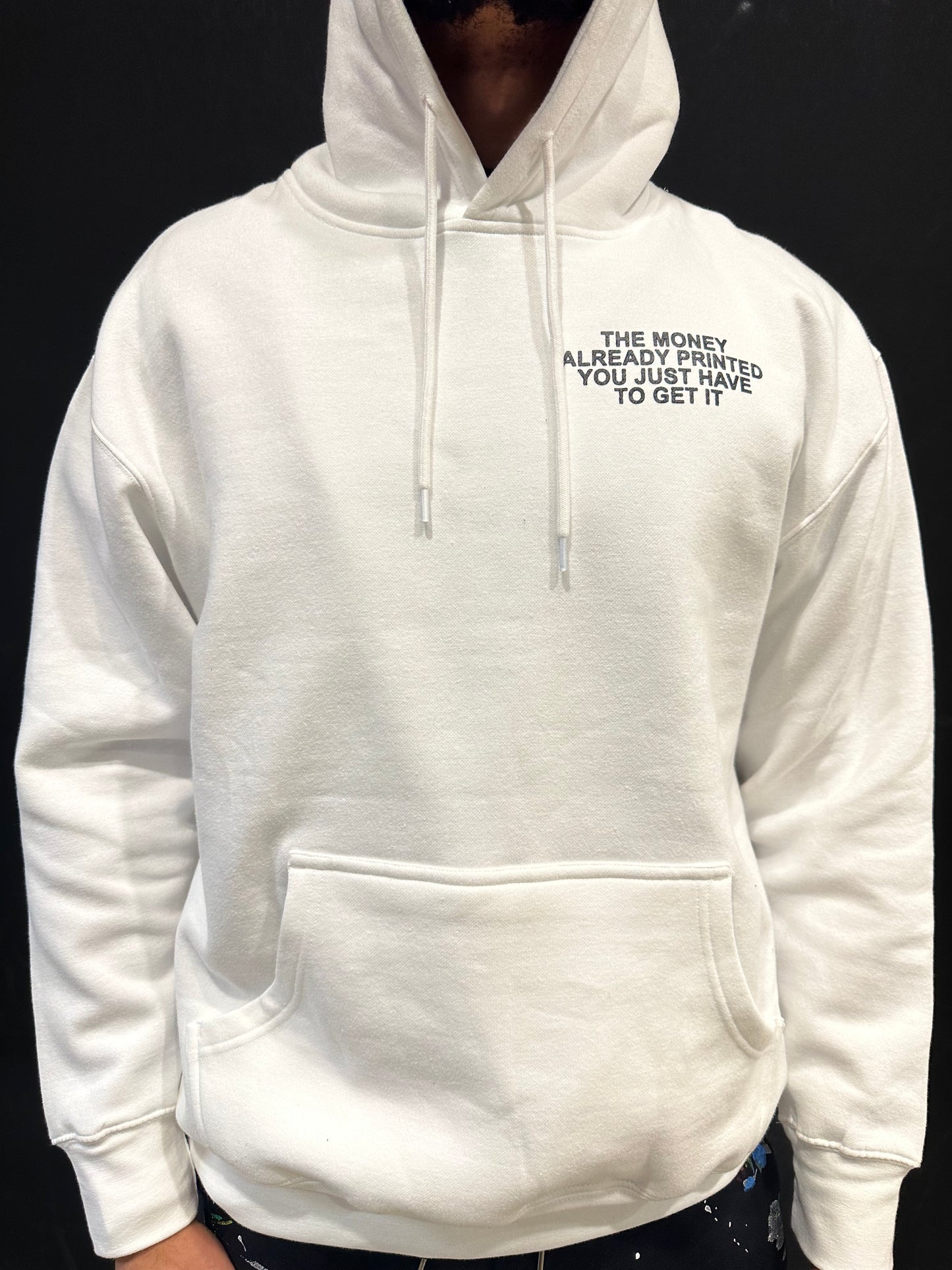 White Print Money Hoodie