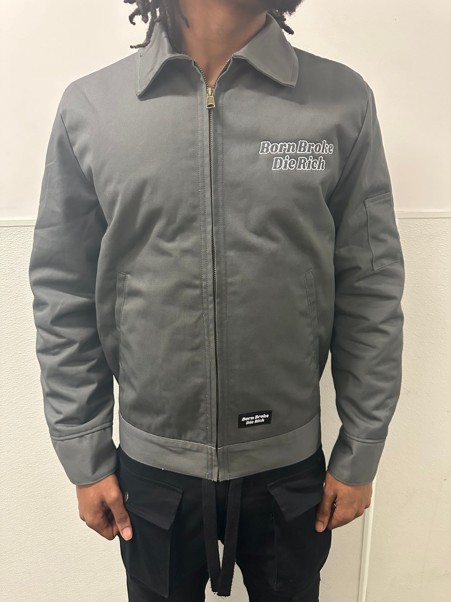 Grey Stencil Worker Jacket