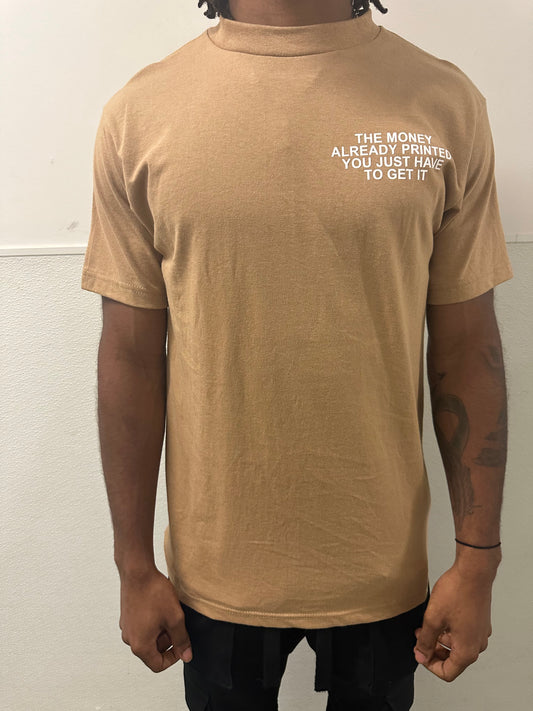 Tan Print Money T-Shirt