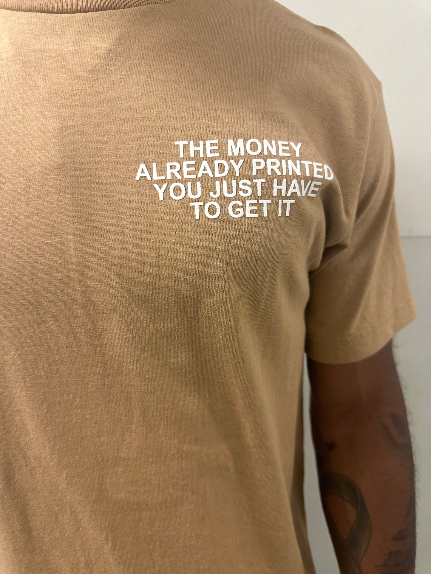 Tan Print Money T-Shirt